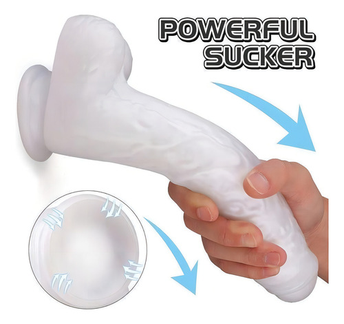 Dildo realista blanco de 19 x 3,5 cm Soft Scrotum Martin-S