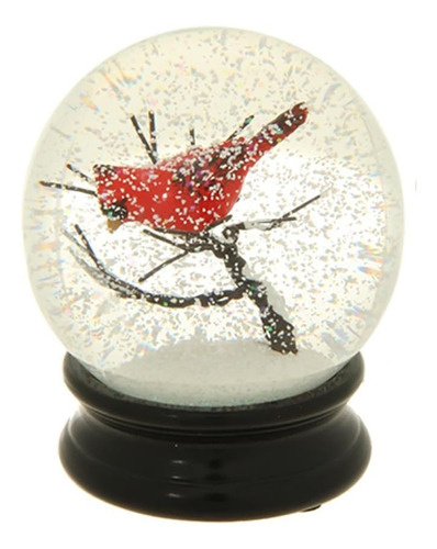 11cm Cardinal On Branch Globe