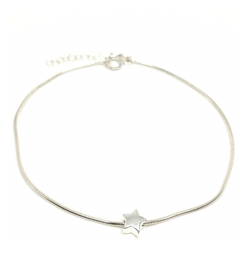 Pulsera O Tobillera Cola De Raton, Estrella Movil Plata 925