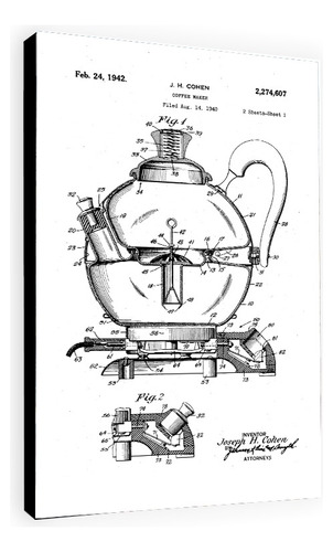 Cuadro De Patente De Maquina De Cafe - Diferentes Modelos 