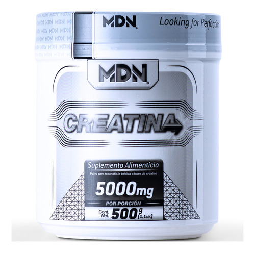 Mdn Creatina Monohidratada, 500g, 100 Servicios, 100% Pura Sabor Sin sabor