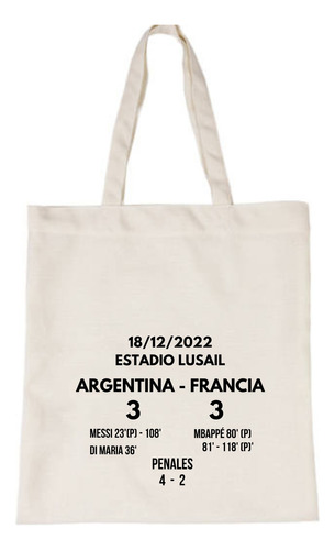 Bolsa De Tela Lienzo Tote Bag Argentina Campeón 2022 (5)