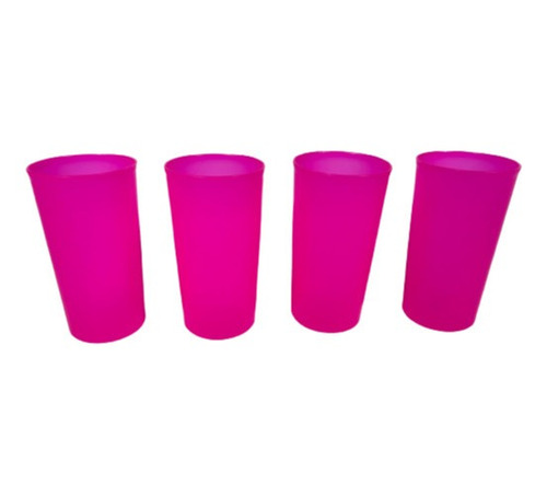 Vaso Plastico Fluo X4 13cm