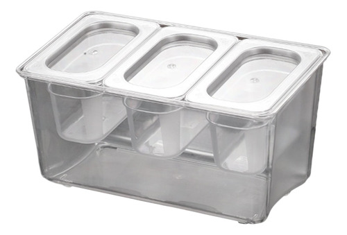 Caja De Condimentos Para Servidor De 3 Compartimentos