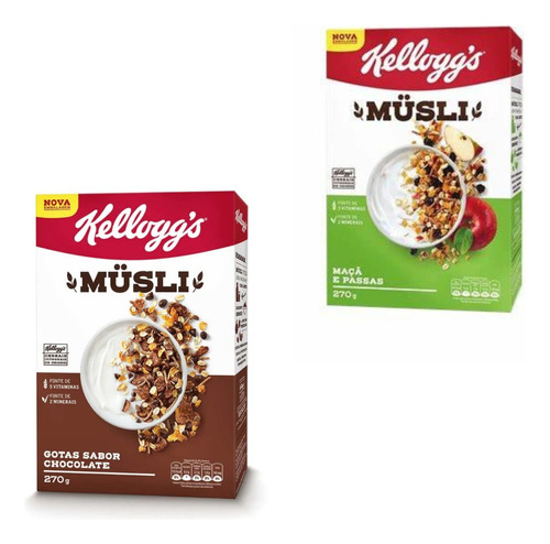 Kit C/ 6 Musli Cereal Kellogs 270g