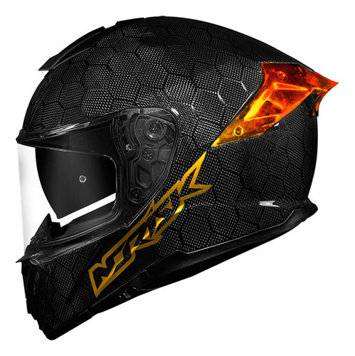 Capacete Norisk Viper Gt Snake Carbon Dourado @# Cor Preto/Dourado Tamanho do capacete 58