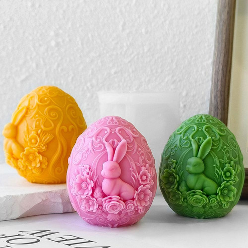 Molde 3d De Silicona Para Huevos De Pascua Y Velas De Aromat
