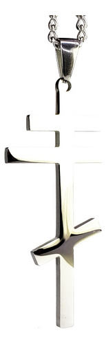 L Collar Dije Cruz Ortodoxa Cruz Rusa Crucifijo Plateado