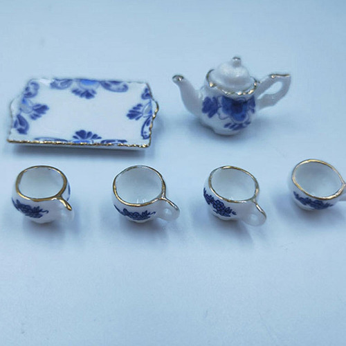 2 Mini Juego De Tazas De Té De Para Casa De Muñecas A