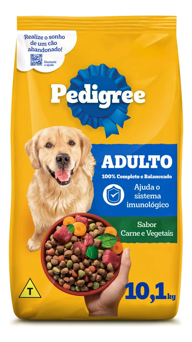 Pedigree ração para cães adultos carne e vegetais 10,1kg