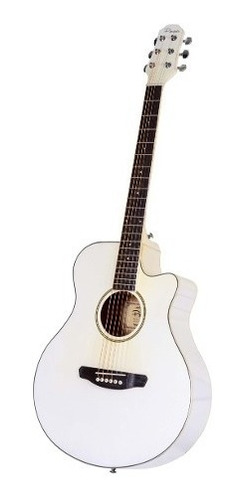 Guitarra Acustica Parquer Tipo Apx Blanca Media Caja Corte