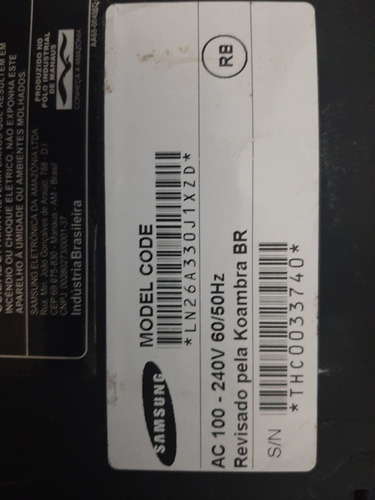 Tv Lcd 26 Polegadas Samsung Modelo Ln26a33 Hdmi