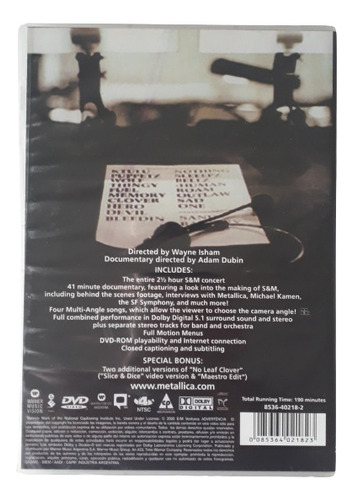 Metallica S&m Symphony Orchestra 2 Dvds Novos Raros Lacrados