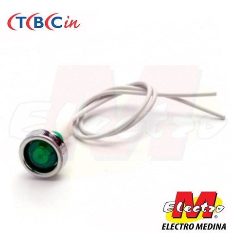 Ojo De Buey Diam 10mm 220 Testigo Verde Tbcin Electro Medina