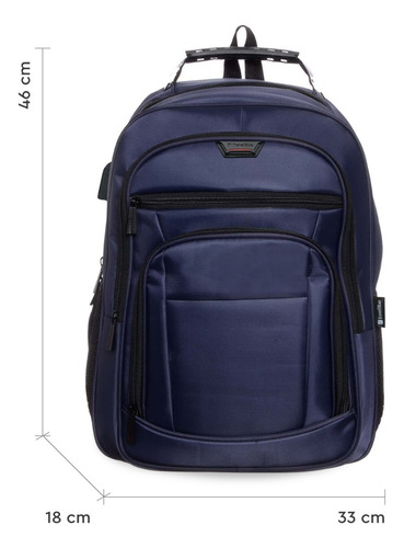 Imagen 4 de 10 de Mochila Notebook Usb Reforzada Compartimientos Full