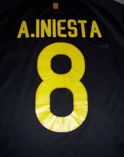 Barcelona De España Hermosa Nike Negra 2011 #8 Iniesta (Usado)