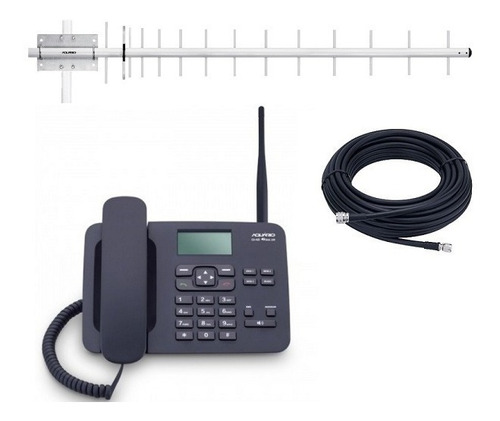 Kit Celular Rural Aquário Telefone Cabo Antena 850mhz Ca800