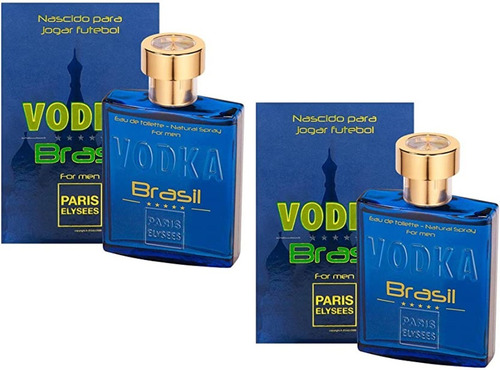 Kit Com 2 Perfume Vodka Brasil Blue 100ml - Lacrado