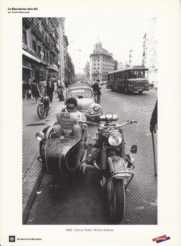 Fotografia 1962 De Miserachs Moto Con Sidecar En Barcelona 