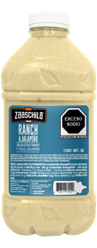 Salsa Zaaschila Ranch & Jalapeño 6-box/ 2 Kg