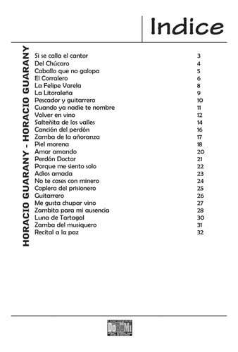Libro Cancionero P/guitarra Horacio Guaraní Fisico