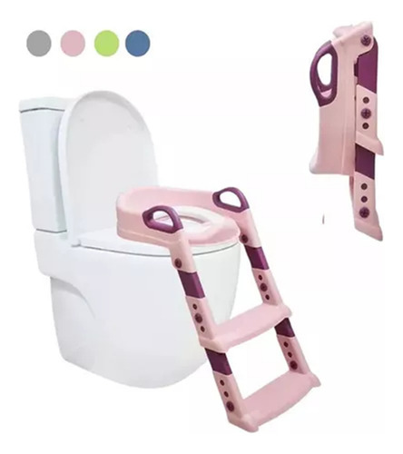 Escalera Adaptador Reductor Inodoro Antideslizante Rosa