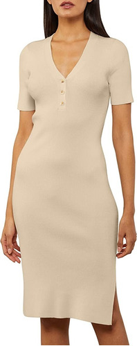 Bcbgmaxazria Vestido De Suéter C/botón Frontal P/dama T2tx2s