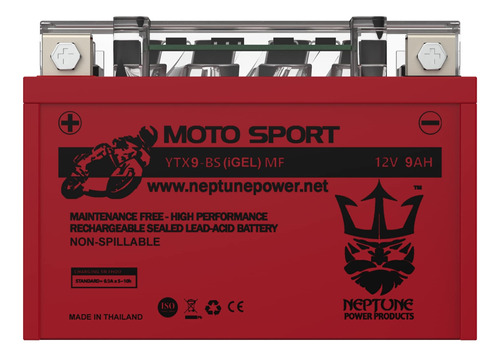Bateria Gel Para Motocicleta Ytx9-bs 12 V 9 Ah Alto