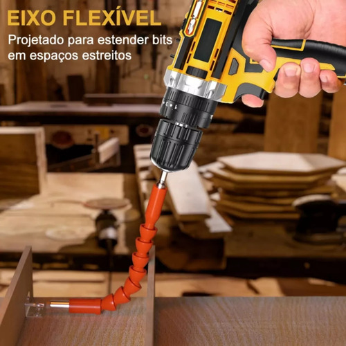 Furadeira Parafusadeira Elétrica Profissional 10mm Sem Fio C/ Maleta E 2 Baterias 48v + Base De Carregamento Bivolt 127/220v E Acessórios