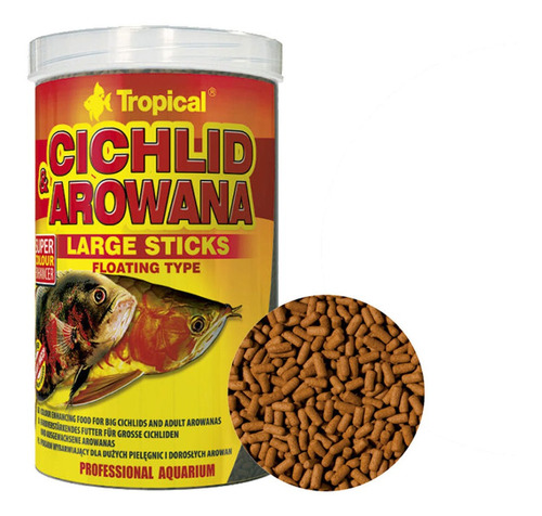 Ração Tropical Cichlid & Arowana Para Peixes Onívoros 300g