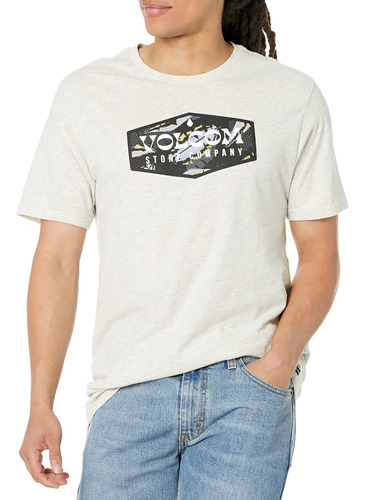 Volcom Camiseta De Manga Corta Waverstone Para Hombre, Hueso