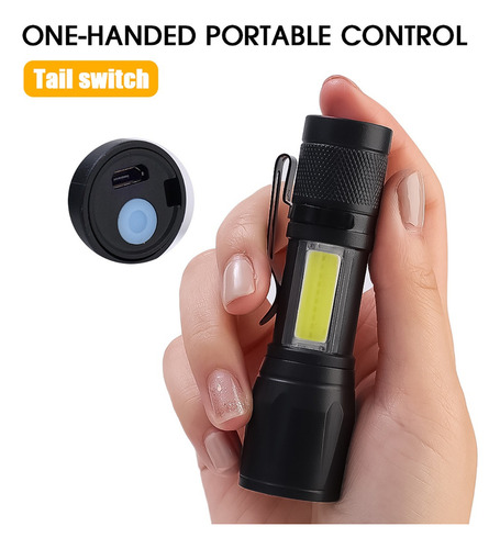 Linterna Cob Light Portátil Con Zoom Led.