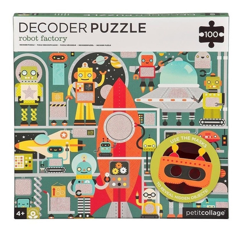 Puzzle Petit Collage Con Lentes Robots 100 P