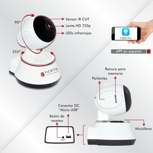 Camara Ip Wifi De Interior Seguridad Vigilancia Hd