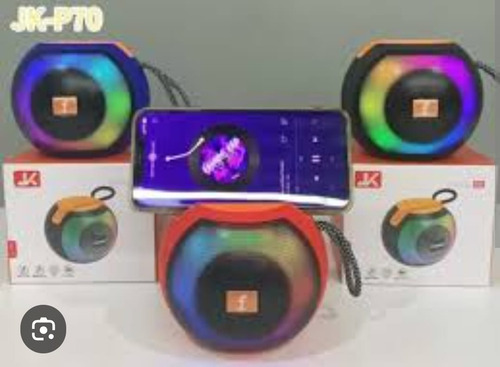 Parlante Portatil Jk-p70 Rgb Led Speakers Wireless Negro