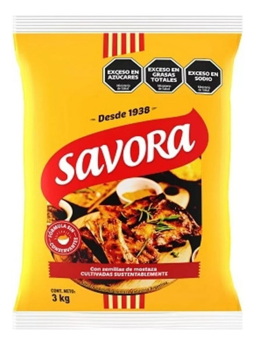 Mostaza Savora X 3 Kg (caja X 3 Unidades)