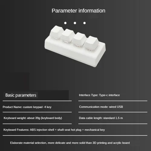 Teclado Programable De 4 Teclas, Interruptor Rojo Ctrl C V E