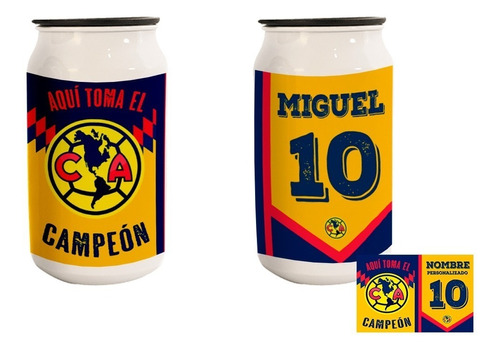 Termo Lata Club America Personalizado Aquí Toma El Campeón