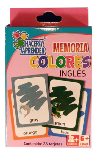 Imagen 1 de 4 de Memorama De Colores En Ingles Con 28 Pz