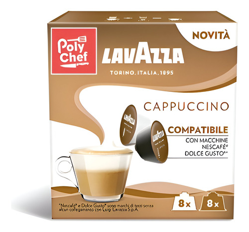 Café Espresso Lavazza Capuccino Dolce Gusto 16 Cápsulas 128g