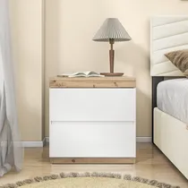 Comprar Velador Mesa De Noche Magic Blanco\u002Fduna 2 Cajones Tu Mesita