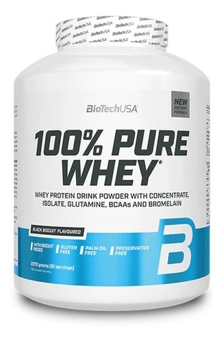 Suplemento en polvo BioTechUSA  100% Pure Whey proteína sabor galleta negra en pote de 2.27kg