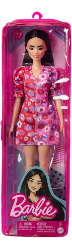 Barbie Fashionista Muñeca Vestido Floral Asiatica #77