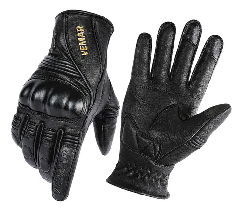 Guantes Retro De Piel De Oveja Para Moto Four Seasons Riding