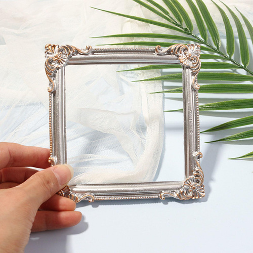 Antiguo Colgante De Pared De Mesa Con Marco De Plata Plata