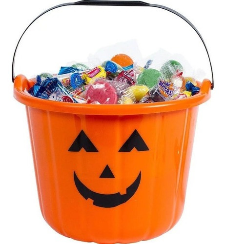 Cubo De Calabaza Halloween Grande Para Dulces - Canasta