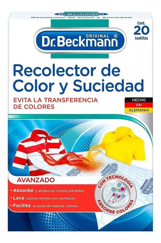 Recolector De Color Y Suciedad Dr. Beckmann 20 Toallitas