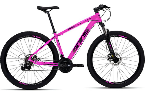 Bicicleta Aro 29 Gts Dexter 24 Marchas Freio A Disco Cor Rosa Com Preto Tamanho Do Quadro 19