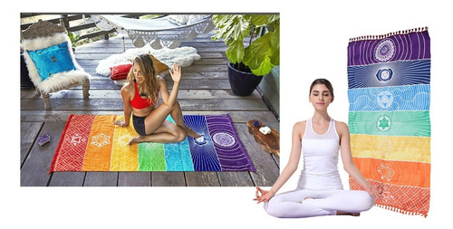 Tela Yoga 7 Chakras Meditacion Indu Manta Colores Chacras