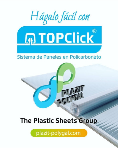 Policarbonato Alveolar Top Click 6mm Opal Polygal Glass Park